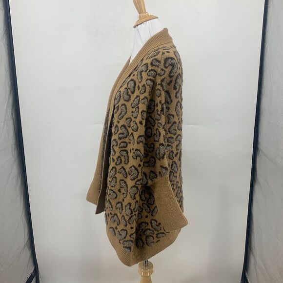 Akemi + Kin Hadley Knit Kimono Womens One Size Camel Open Front Ribbed Sleeves - Picture 8 of 14